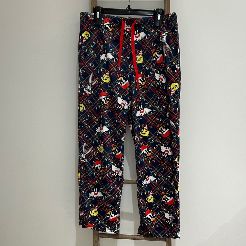 Looney Tunes Character Men Christmas Pajama Pant Size Large Unisex Pockets NWOT